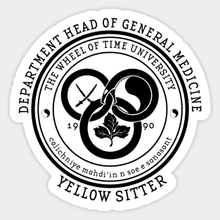 The Wheel of Time University - Dept. Head of General Medicine (Yellow Sitter) Sticker